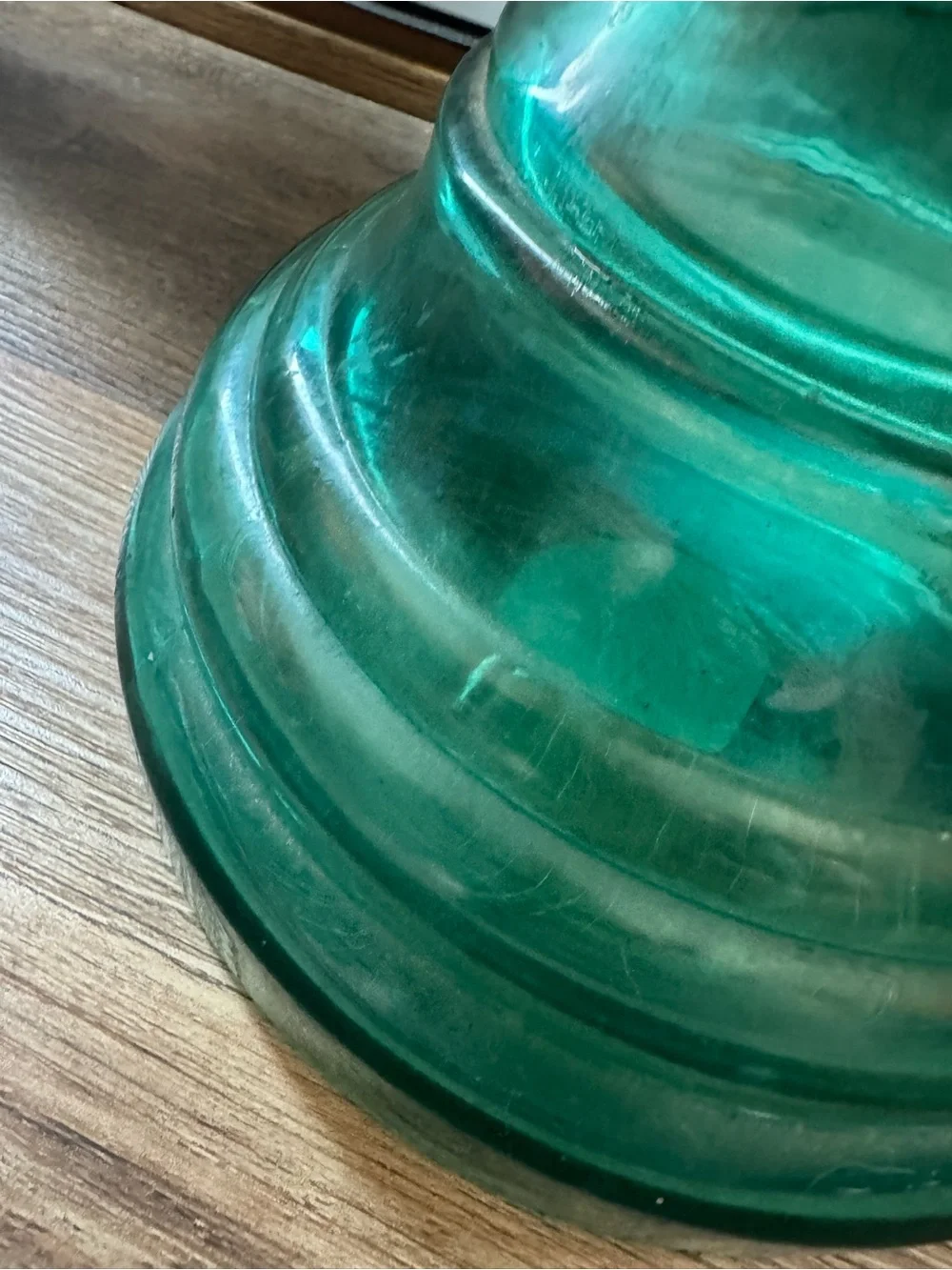 Tall Green Ombre Glass Candle Holder made in Spain 30”